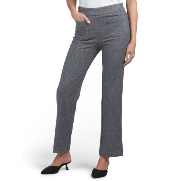 COUNTERPARTS Heather Charcoal Brushed Ponte Bootcut Pants With Patch Pockets - Picture 1 of 2
